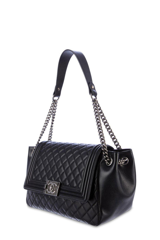 Quilted Lambskin Boy Accordion Flap Bag Black - Chanel