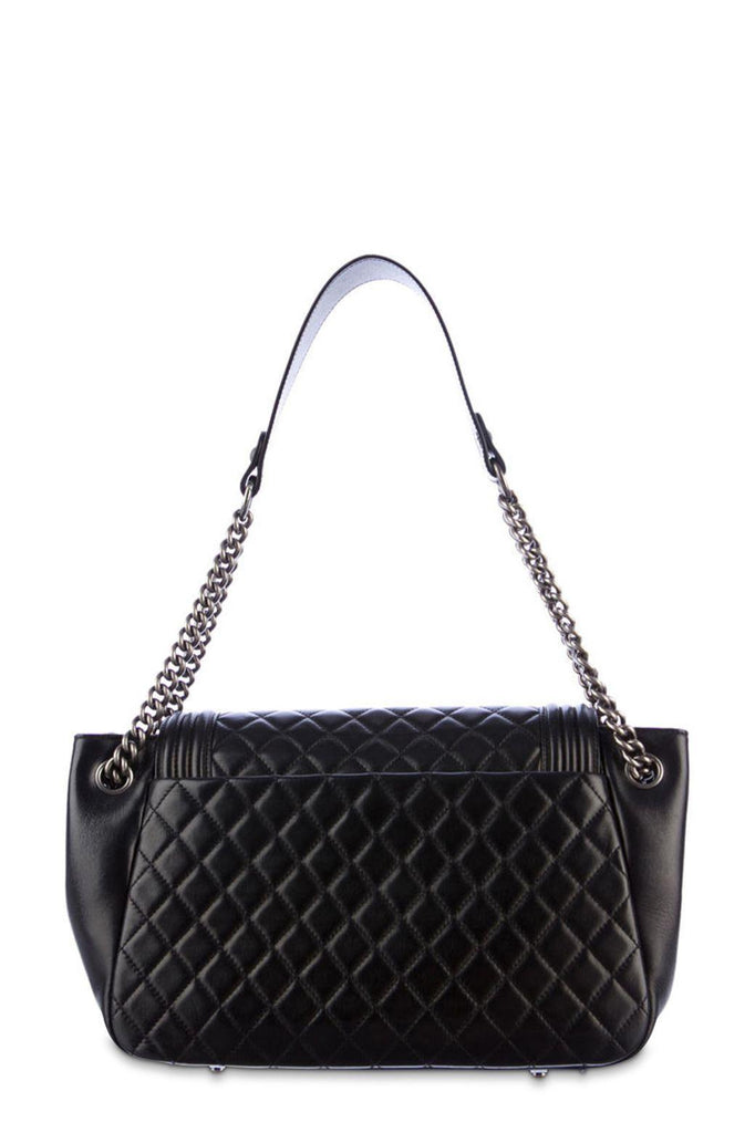 Quilted Lambskin Boy Accordion Flap Bag Black - Chanel
