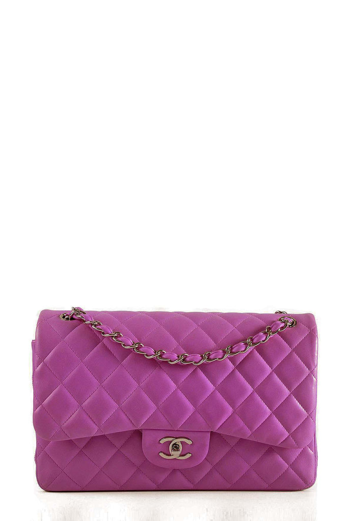 Quilted Lambskin Jumbo Classic Flap Lilac - CHANEL