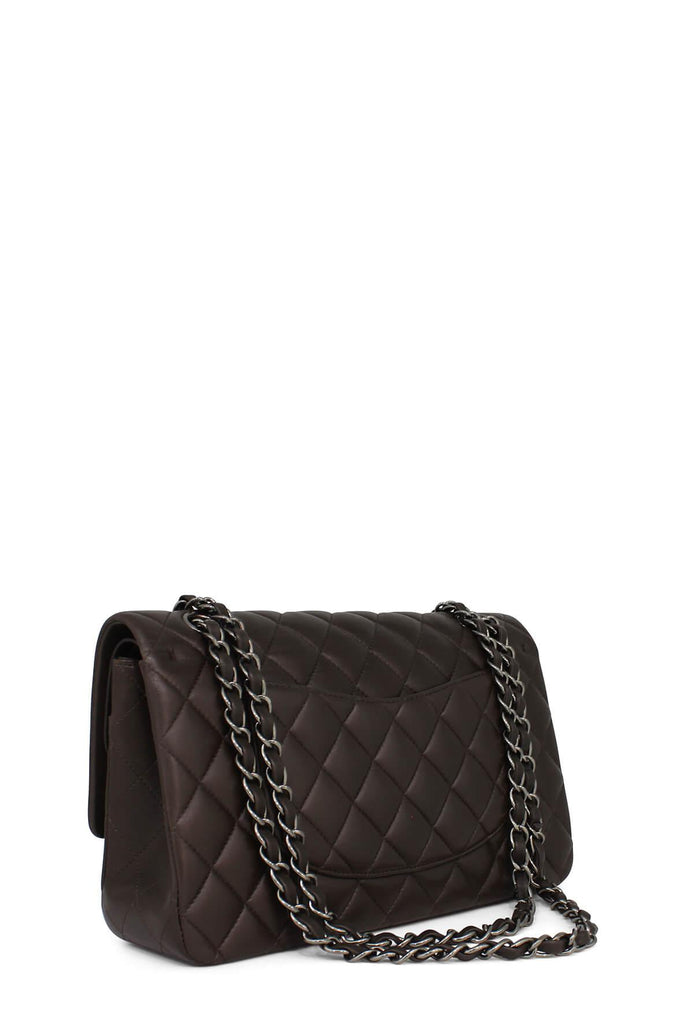 Quilted Lambskin Medium Classic Flap Bag Brown with Silver Hardware - CHANEL