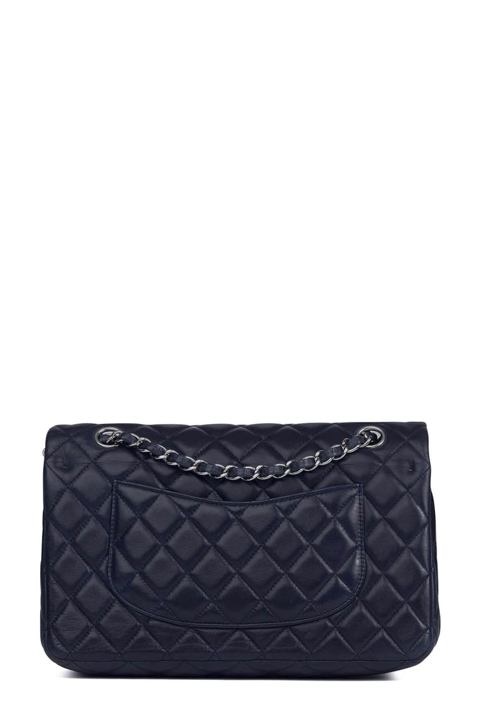Quilted Lambskin Medium Classic Flap Bag Navy with Gunmetal Hardware - Chanel