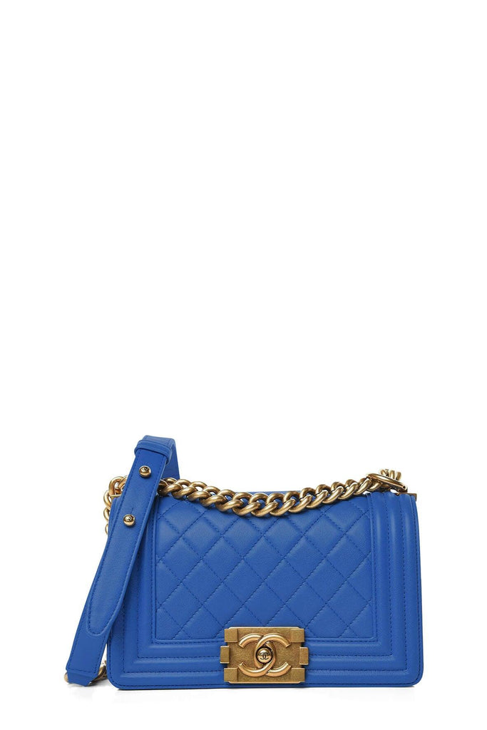 Quilted Lambskin Small Boy Blue with Gold Hardware - Chanel