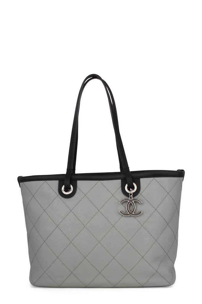 Small Shopping Fever Tote Grey Black - CHANEL