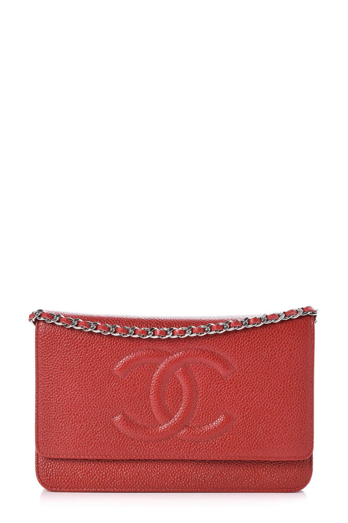Timeless Wallet On Chain Red - CHANEL