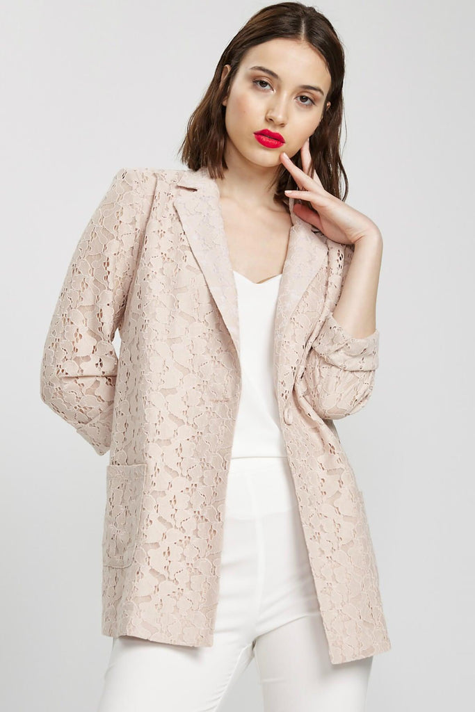 Dusty Pink Lace Jacket - Charm