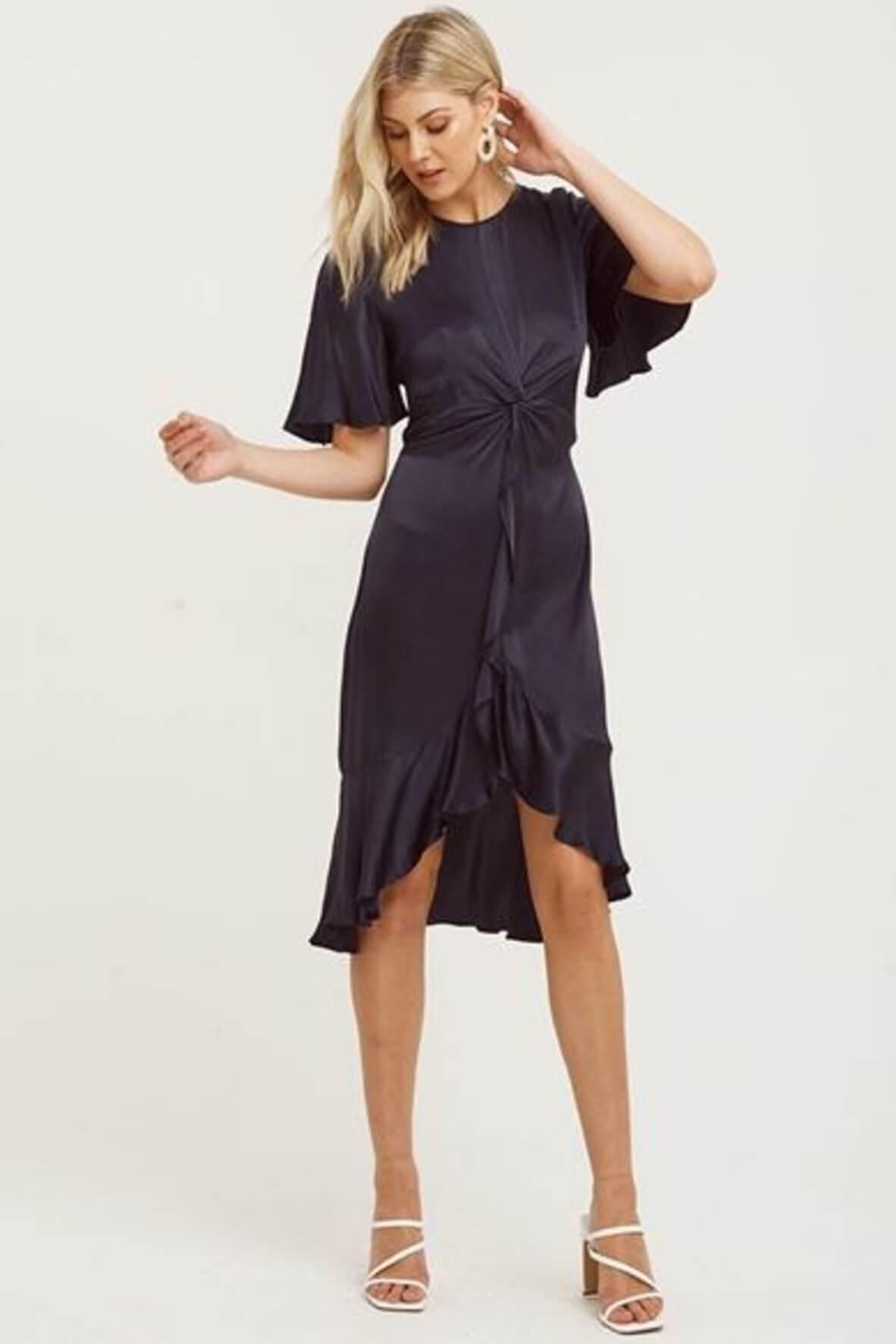 Oasis Twist Detail Frill Dress – Style Theory SG