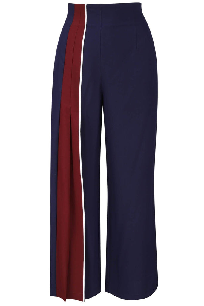 Contrast Pleated Trousers - D.D Collective
