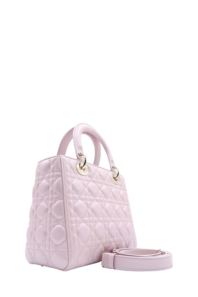 Medium Lady Dior with Gold Hardware Pale Pink - DIOR