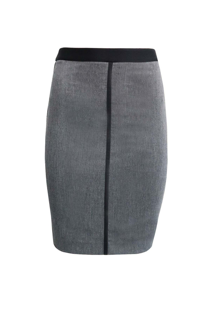 A-Line Pencil Skirt with Black Lines - Dkny