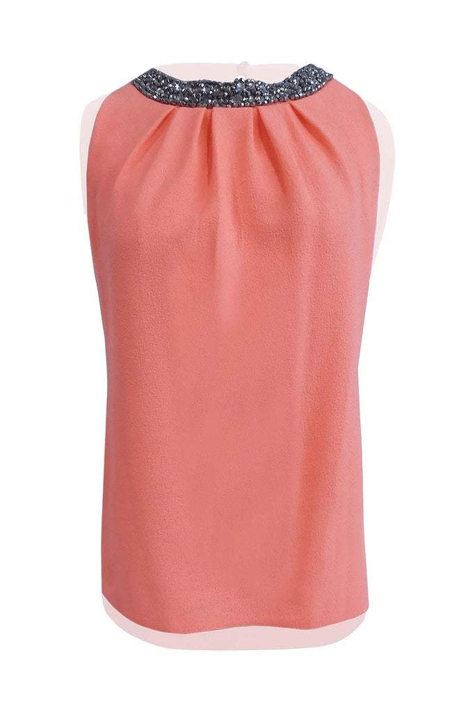 Peach Top With Jewels - Dorothy Perkins