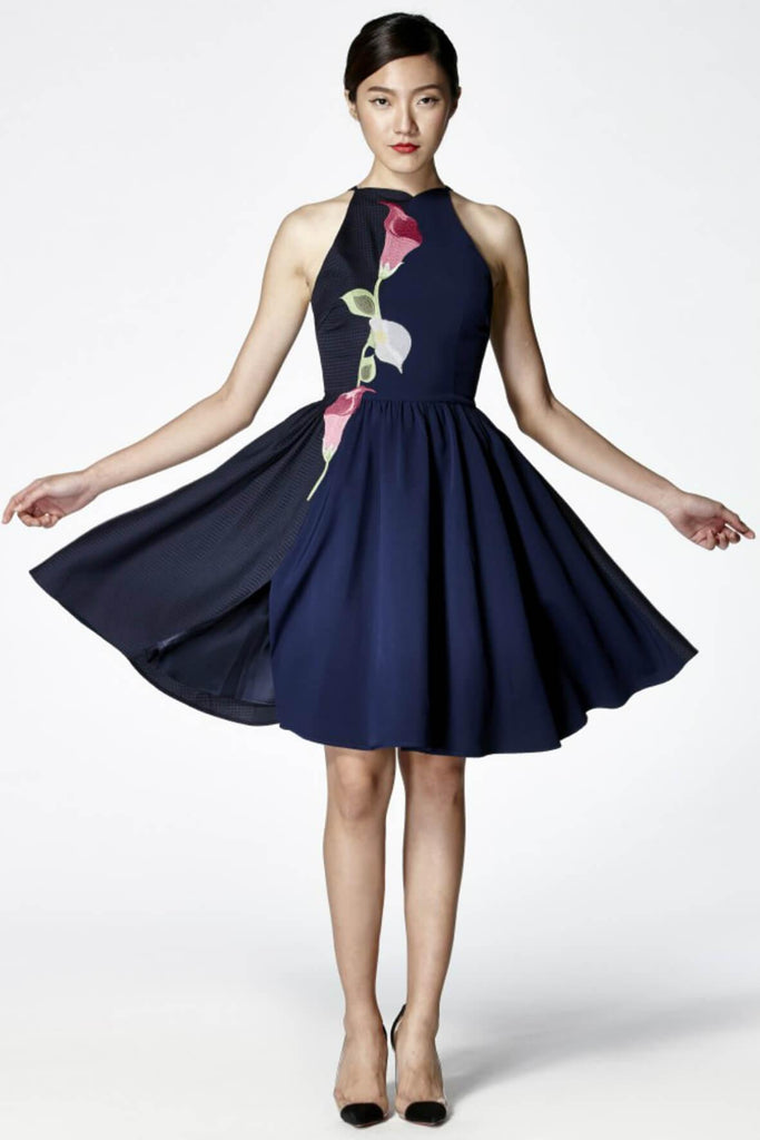 Xin Skater Dress Blue - Duchess & Co