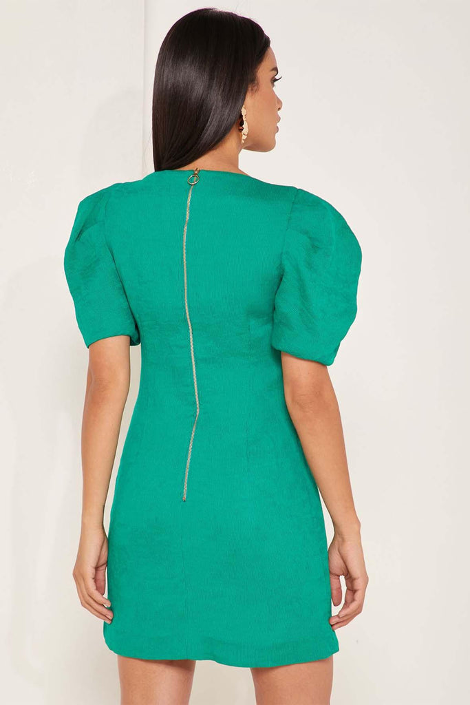 V-Neck Green Dress - Elliatt