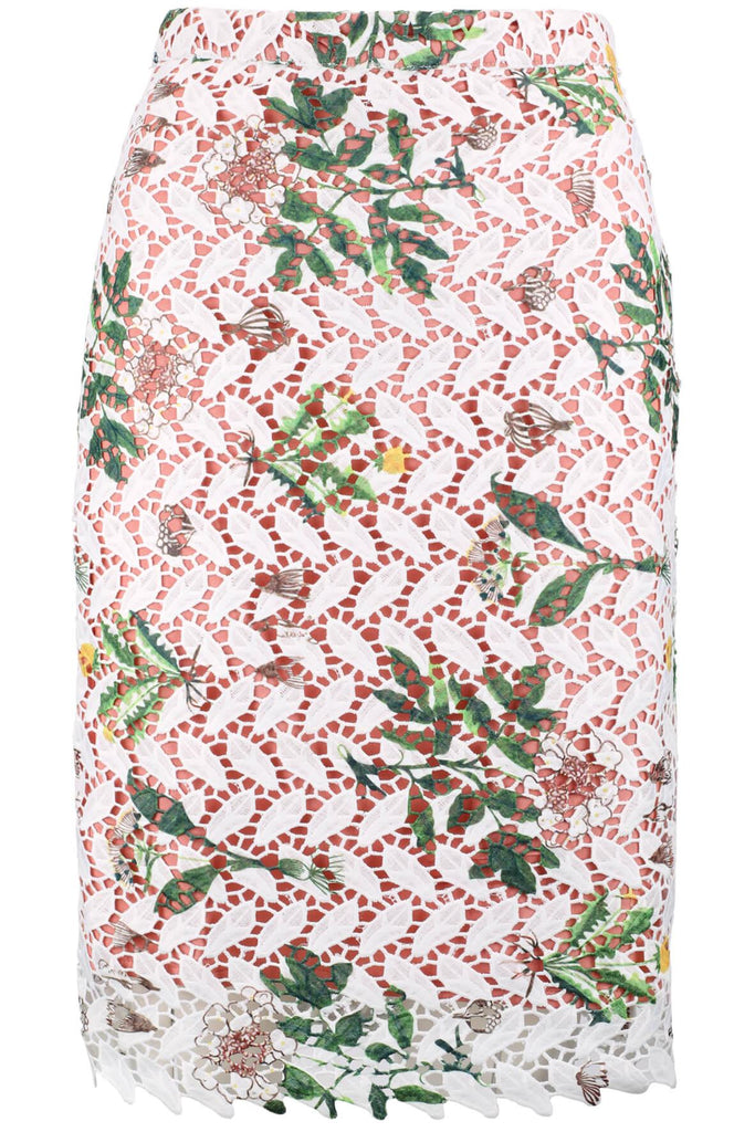 Guipere Lace Mini Length Pencil Skirt - Endless Rose