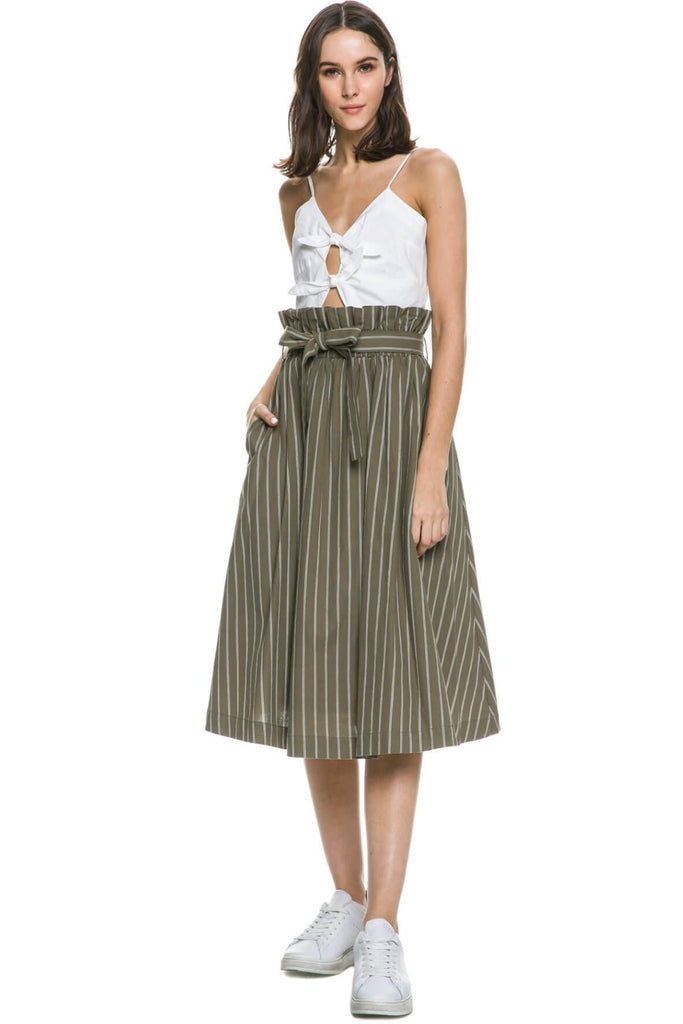 Striped Skirt with Tie - English Factory