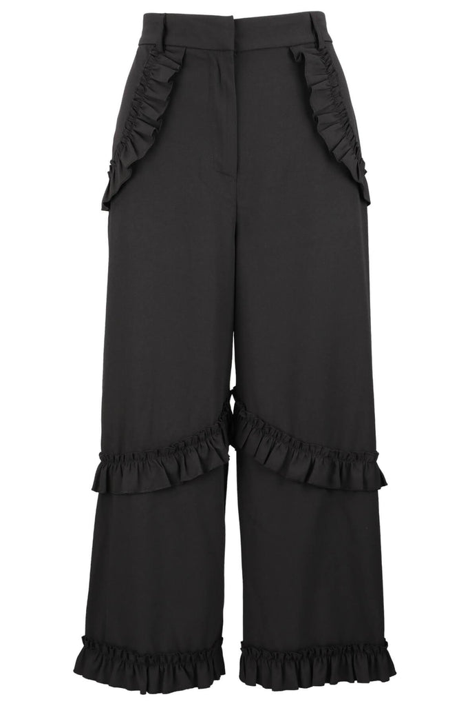 Wide Leg Pant with Ruffle Detail - English Factory