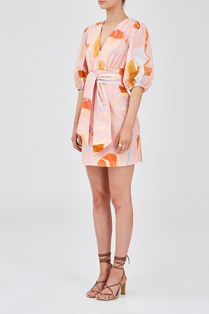 Collage Short Sleeves Dress - Finders Keepers