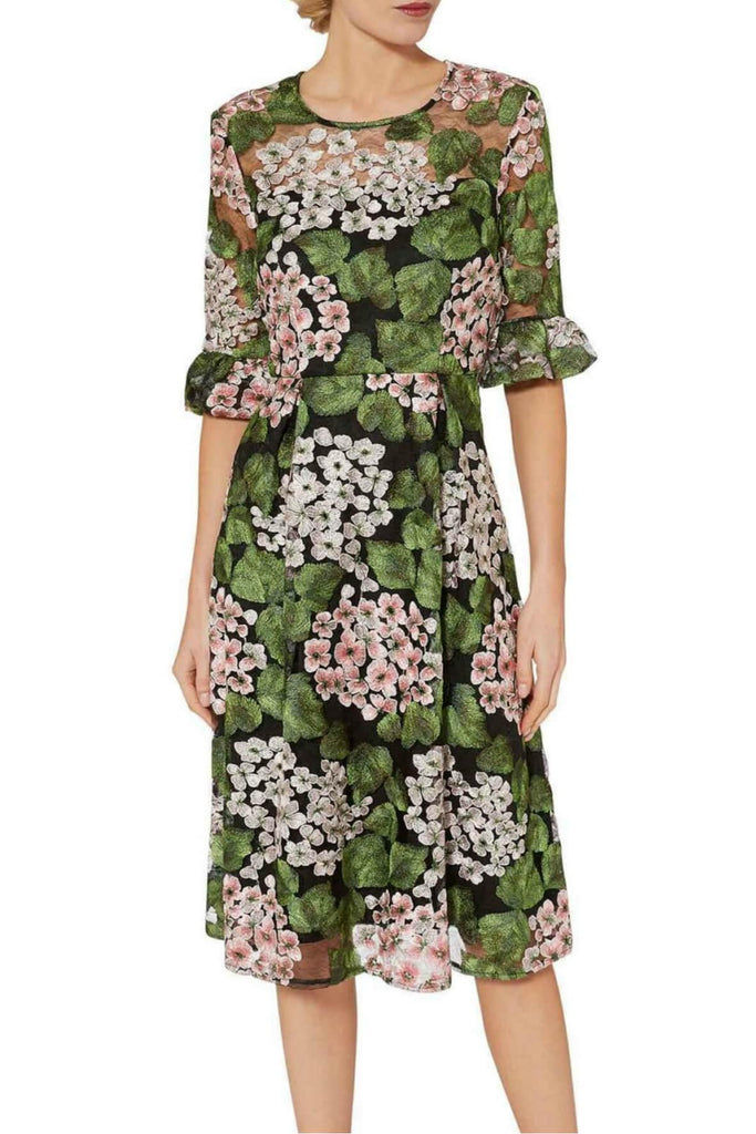 Orietta Botanical Embroidery Dress - Gina Bacconi