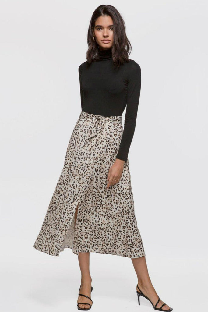 Lucy Leopard Print Midi Skirt - Greylin