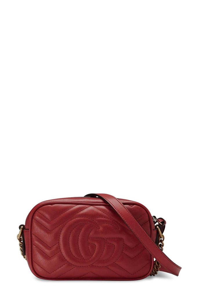 GG Marmont Matelasse Mini Bag Hibiscus Red - GUCCI