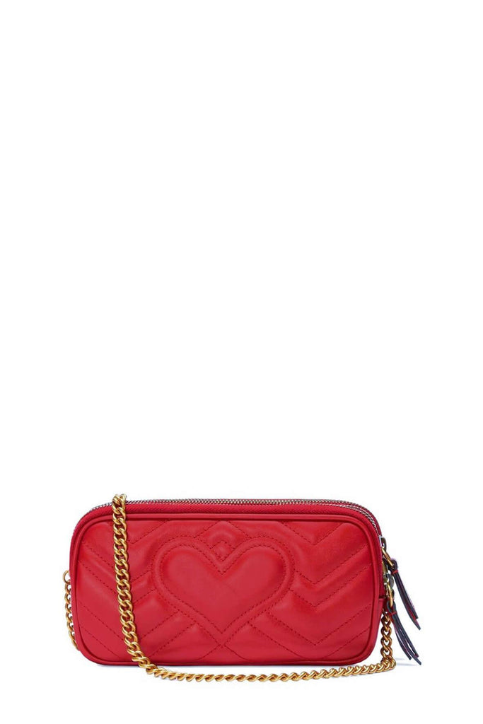 GG Marmont Mini Chain Bag Red - GUCCI