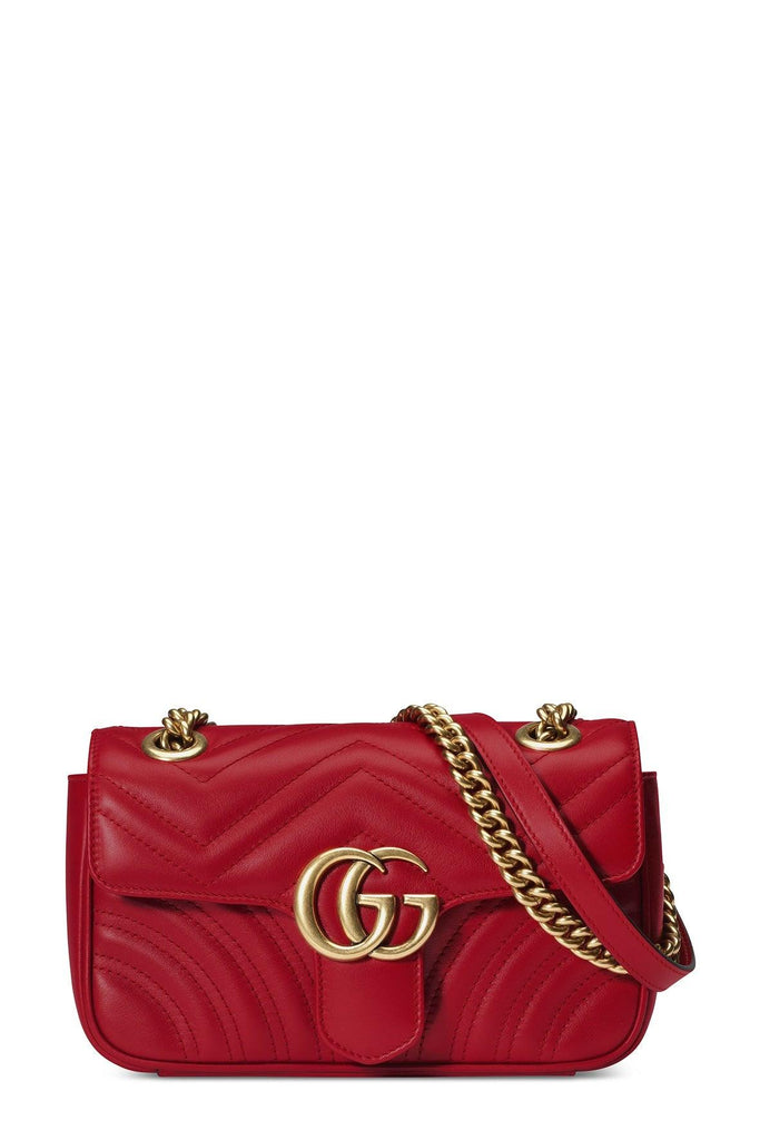 GG Marmont Mini Matelasse Bag Hibiscus Red - Gucci