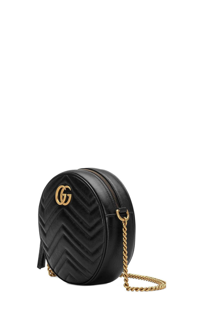 GG Marmont Mini Round Bag Black - GUCCI