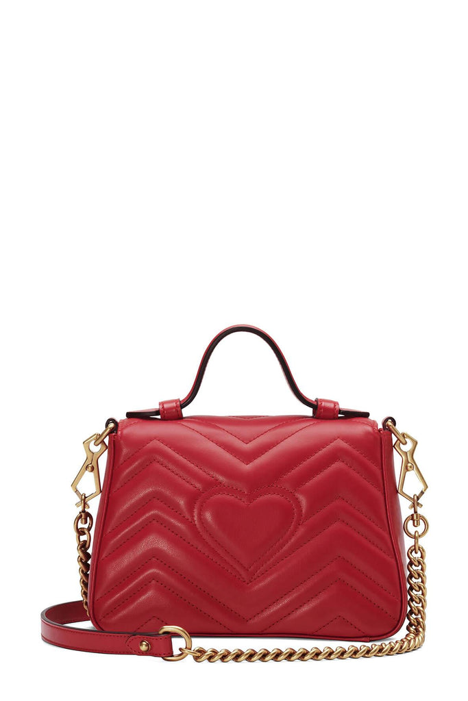GG Marmont Mini Top Handle Red - GUCCI