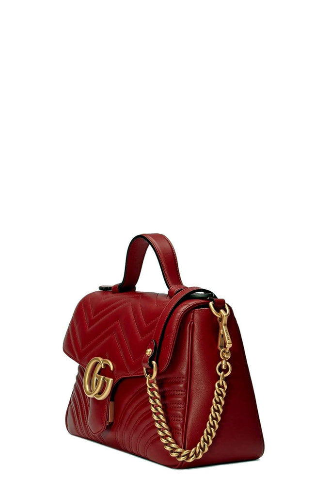 GG Marmont Small Top Handle Bag Hibiscus Red - Gucci