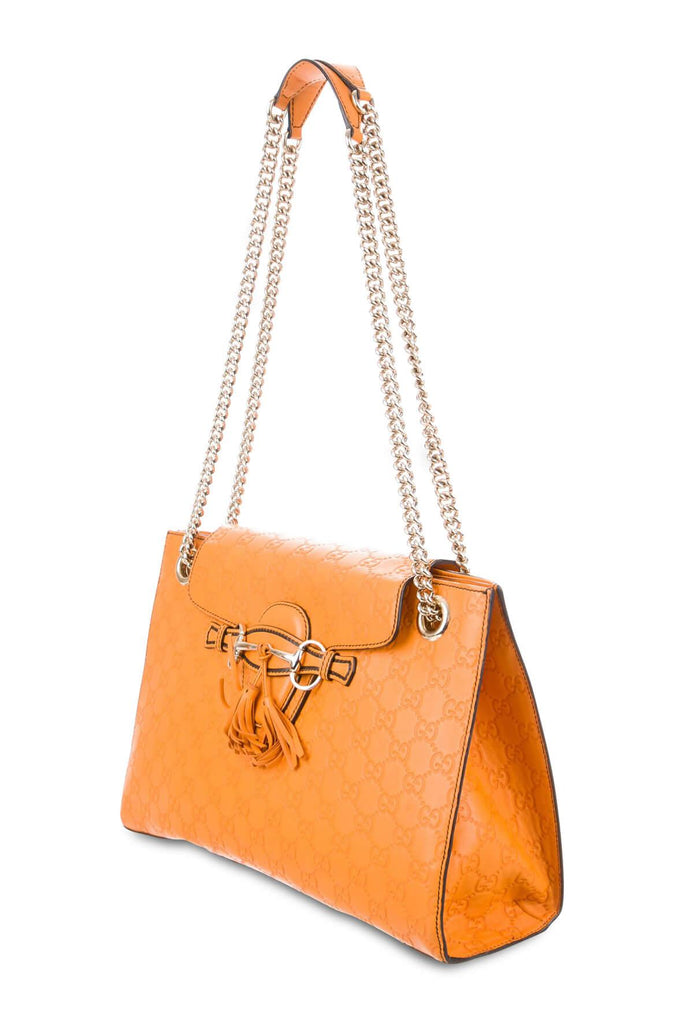 Guccissima Large Emily Chain Shoulder Bag Amber - GUCCI