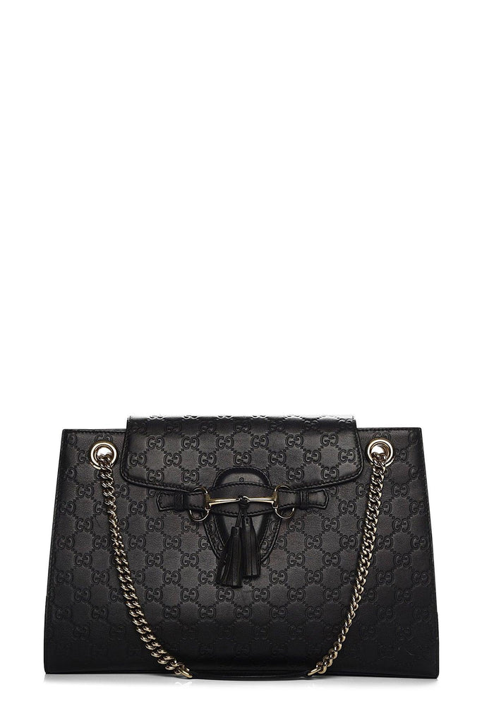 Guccissima Large Emily Chain Shoulder Bag Black - Gucci