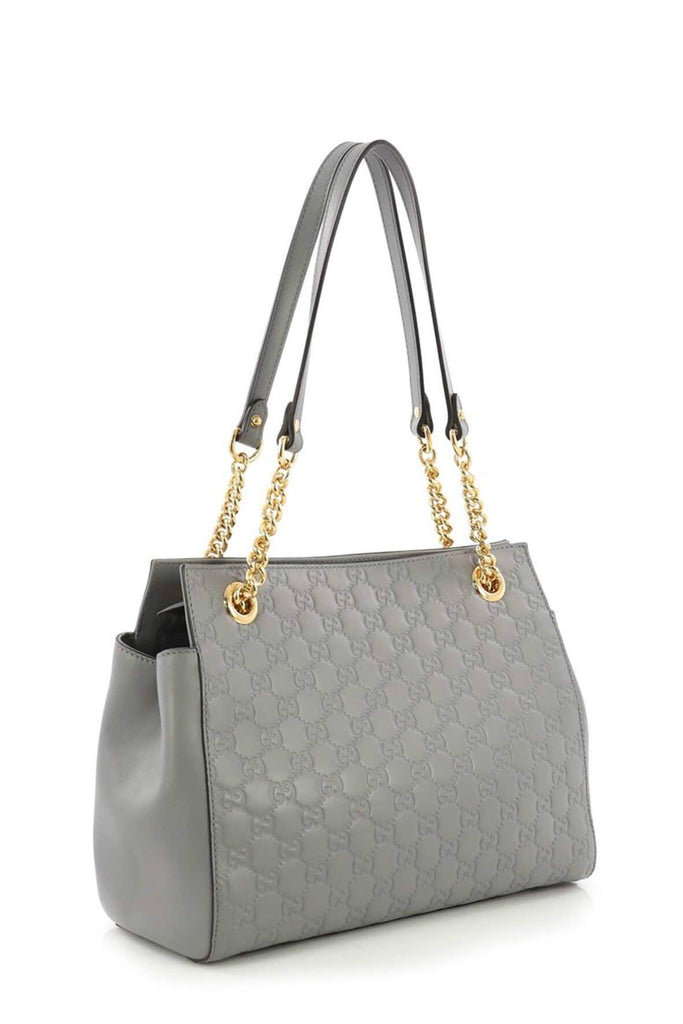 Medium Guccissima Soft Signature Bag Grey - GUCCI