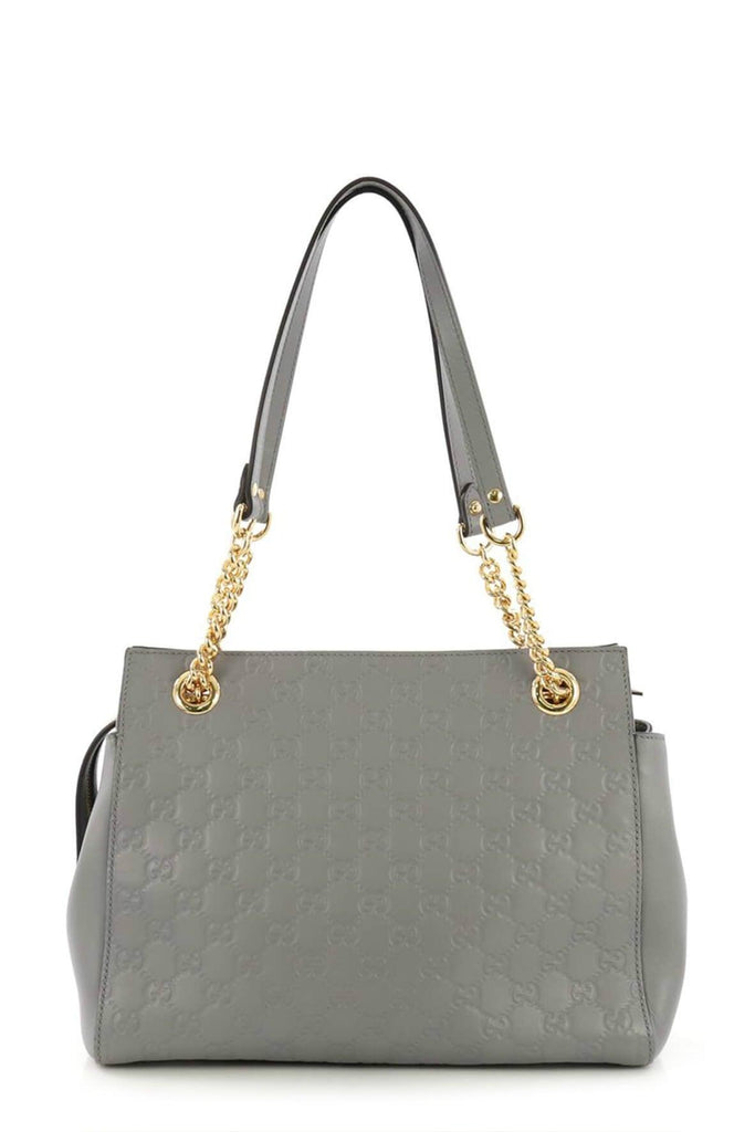 Medium Guccissima Soft Signature Bag Grey - GUCCI