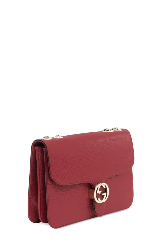 Medium Interlocking Shoulder Bag Red - Gucci