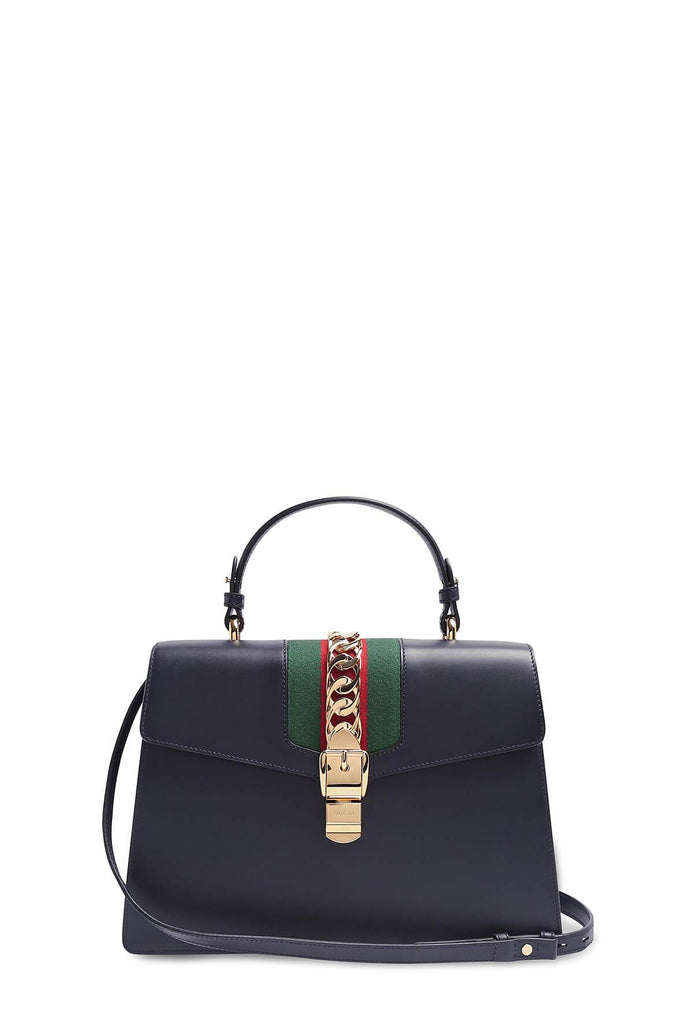 Medium Sylvie Top Handle Bag Blue Agata - Gucci