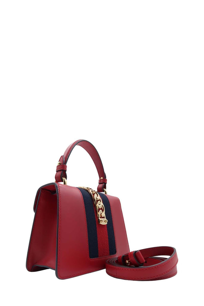 Mini Sylvie Top Handle Bag Red - GUCCI