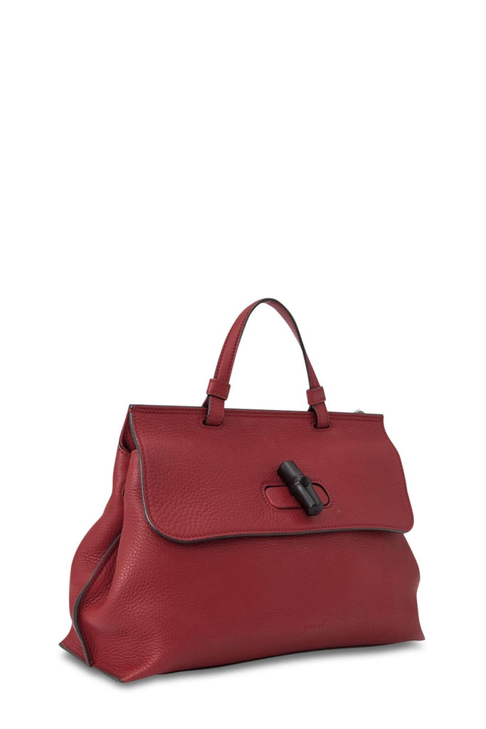 Medium Bamboo Daily Top Handle Red - GUCCI