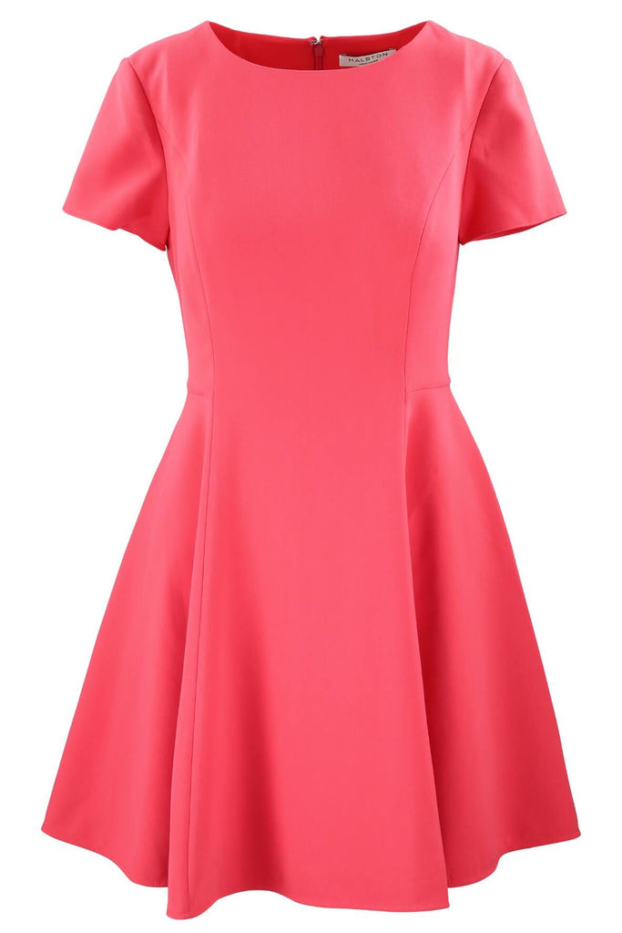 Wide Crew Fit & Flare Dress Red - Halston Heritage