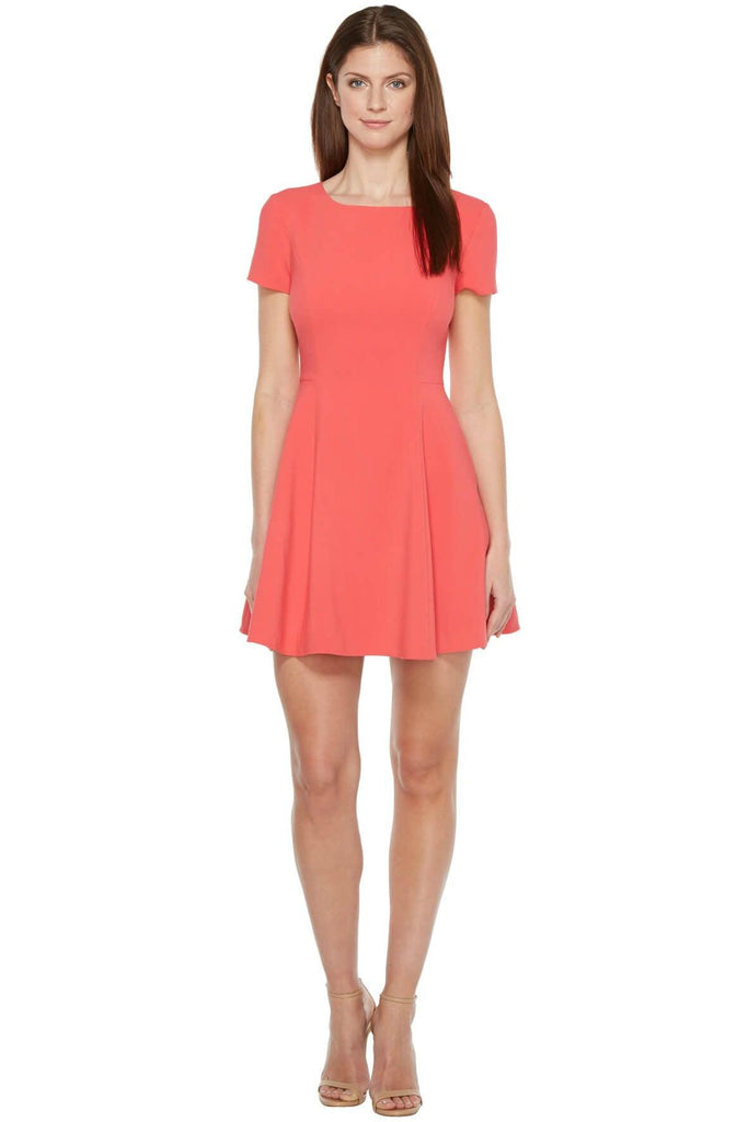 Wide Crew Fit & Flare Dress Red - Halston Heritage