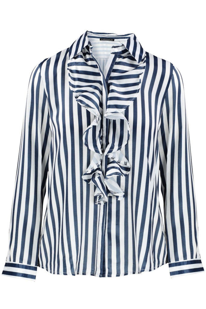 Scarlet Striped Bow Blouse - Haute Rogue