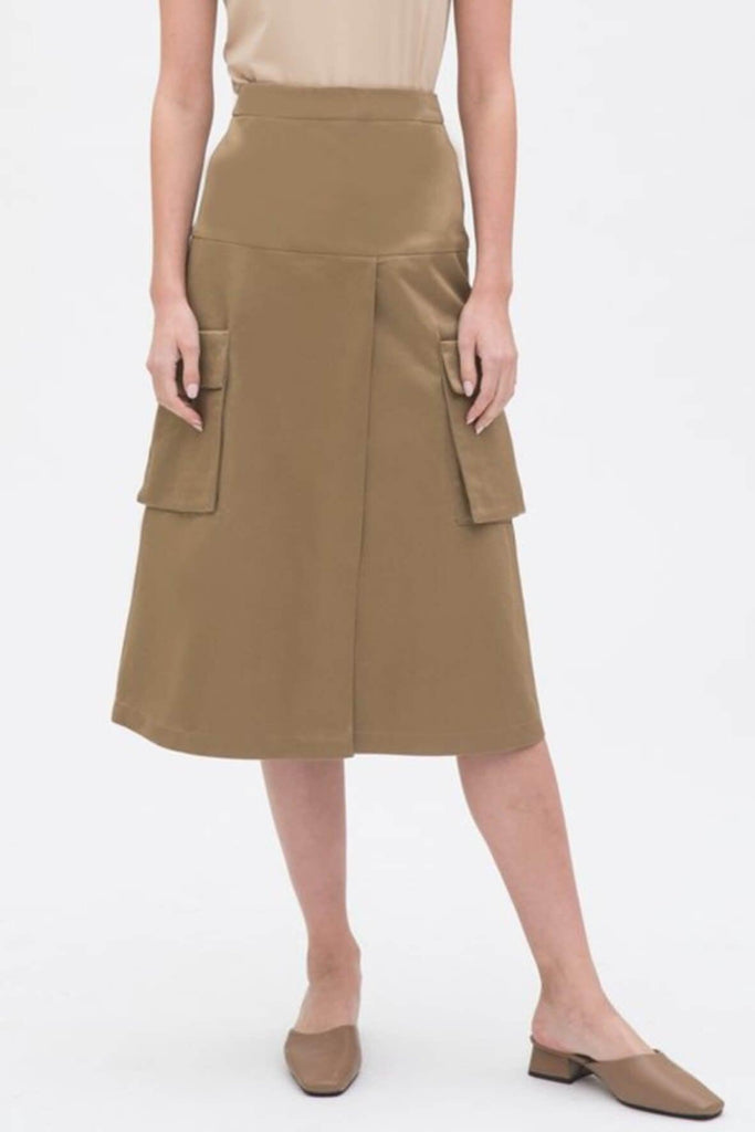Double Pocket Mid Length Skirt - Hher Studios
