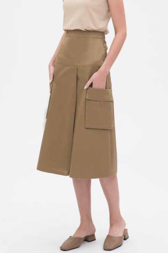 Double Pocket Mid Length Skirt - Hher Studios