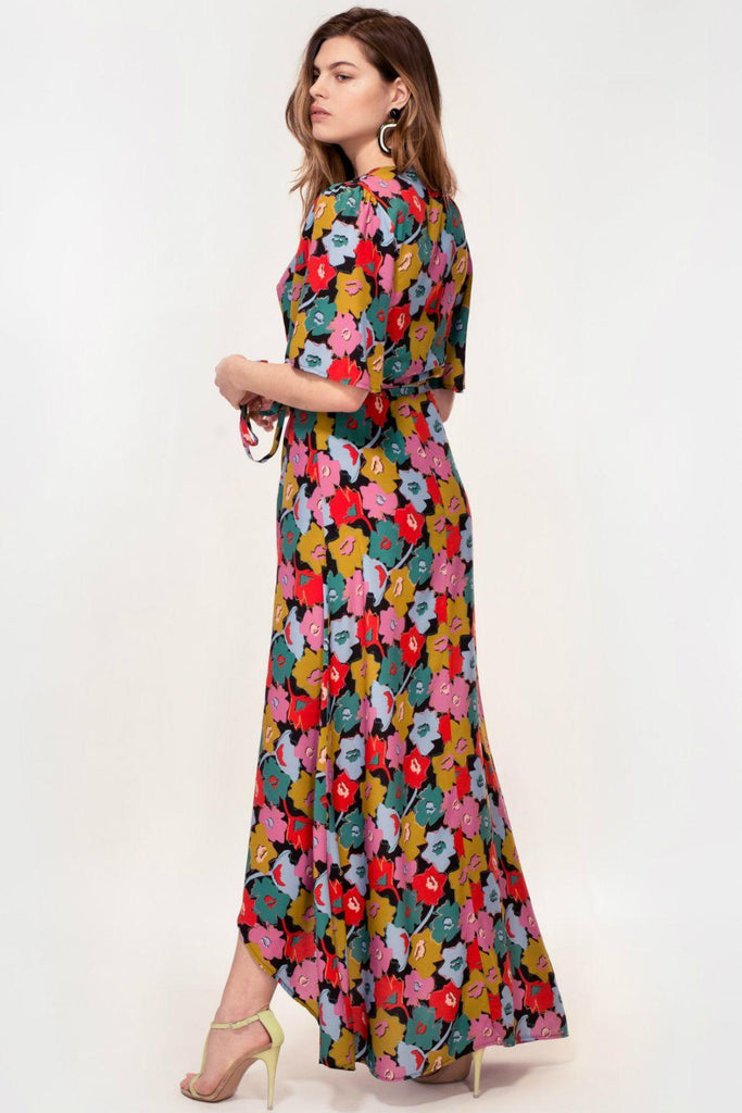 The Rosa Wrap Maxi Dress Multi - Hide The Label