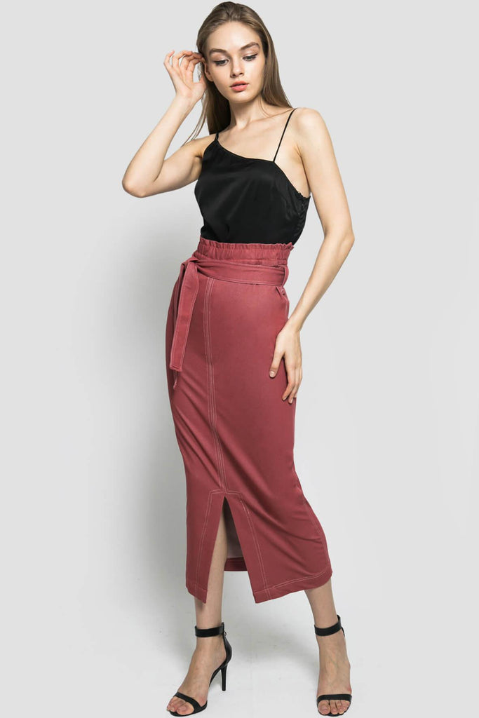 Topstitch Pencil Skirt - House of Sunny