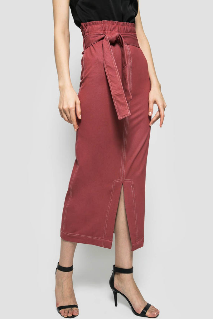 Topstitch Pencil Skirt - House of Sunny