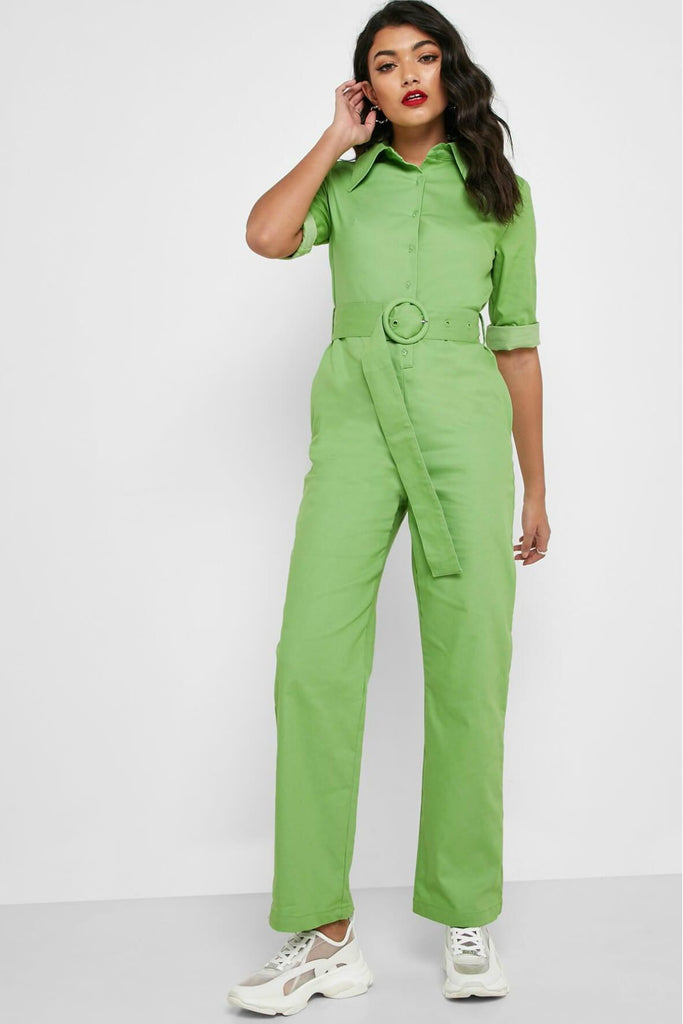 Wide Leg Belted Jumpsuit - House Of Sunny