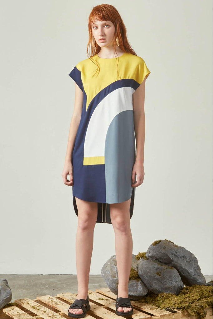 Yellow Patchwork Dress - House of V
