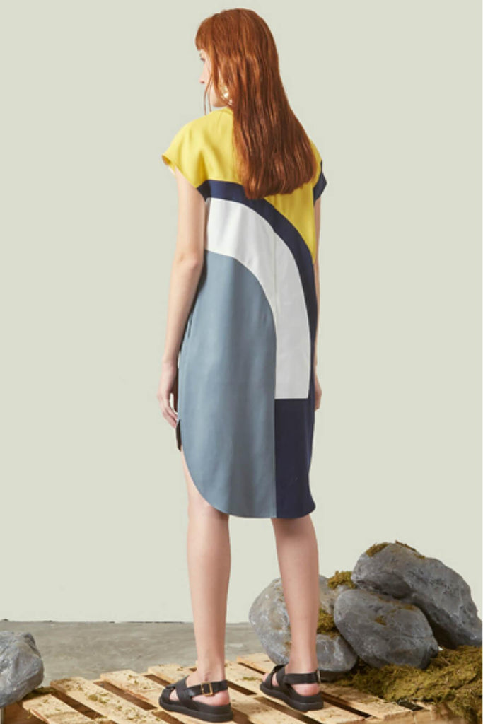 Yellow Patchwork Dress - House of V