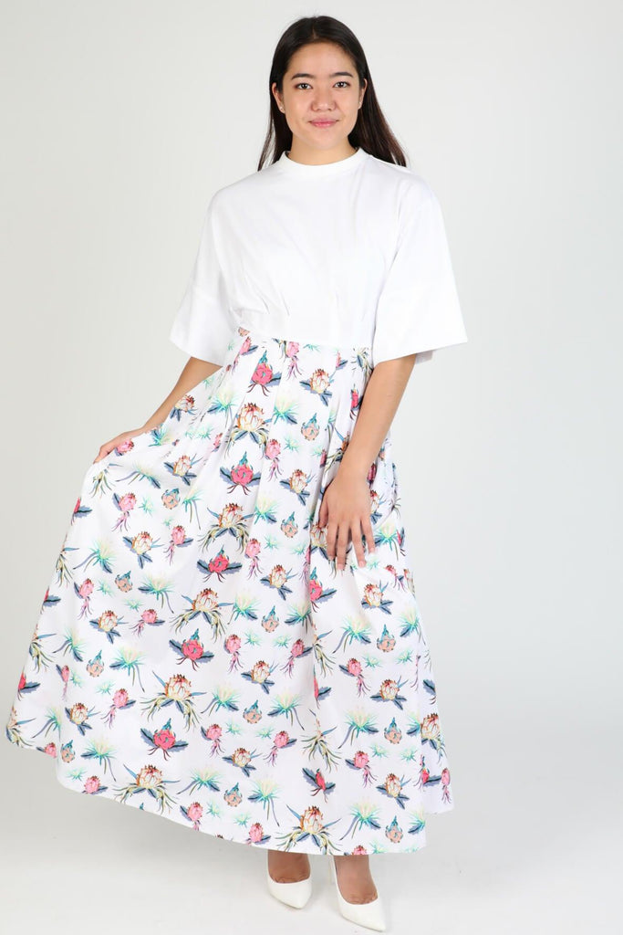 White Pitaya Print Maxi Dress - Isabelle Blanche