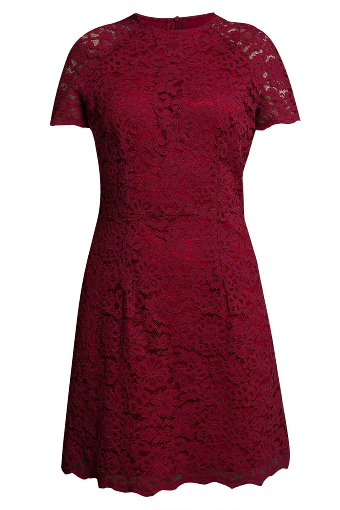 A-Line Lace Red Dress - Ivy & Harlow