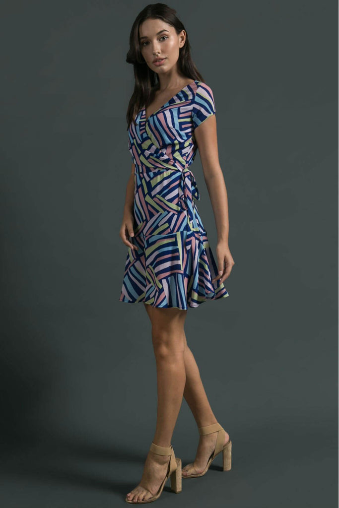 Faux Wrap A-line Flared Dress - Ivy & Harlow